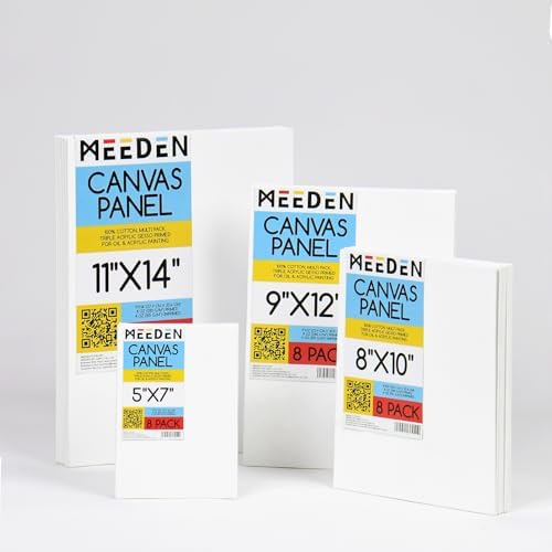 MEEDEN Canvas Boards for Painting White: 11"x14" 100% Cotton Canvas 2 Pack | Blank Paint Canvas Panels White Art Canvas Boards 8 Oz Gesso-Primed Artist Art Supplies for Oil Painting & Acrylic Pouring