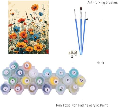 AIBOERL Paint by Numbers Kit for Adults Beginner,Flower, 12X16In