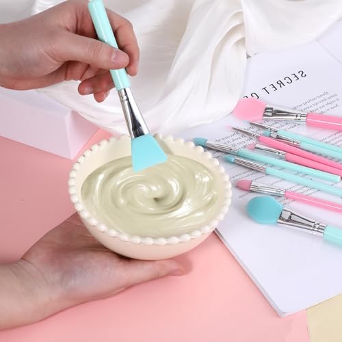 JJUNW 14 Pcs Resin Brush, Silicone Brush Applicator Kit for Makeup