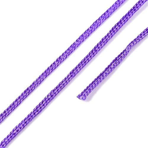 43 Yards Nylon String Friendship Bracelets String 0.8mm Nylon Beading Thread Braided Chinese Knotting Cord Macrame Cords for Kumihimo Necklaces Tassels Jewelry Crafts (Purple)