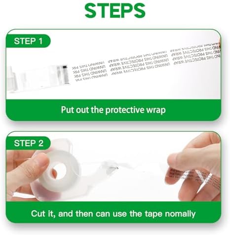 LOCKLOCK Double Sided Tape Light Duty, 8 Pack, 1/2 x 300 inches, Narrow Double Stick Tape for Crafts, Arts Projects, Gift Wrapping, Alternative to Scrapbook Tape, Office and School Supplies.