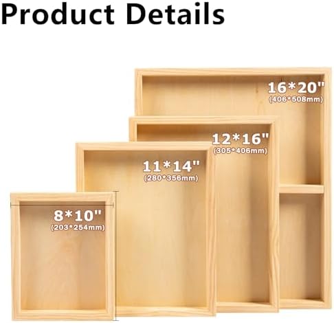 DJAR Wood Canvas Panels 16" x20'', 2 Pack – Ideal for Paint Pouring, Acrylic, Oil Painting, and Art Crafts