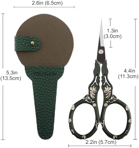 YOUGUOM Crochet Stitch Scissors with Cover, Small Crafting Shears