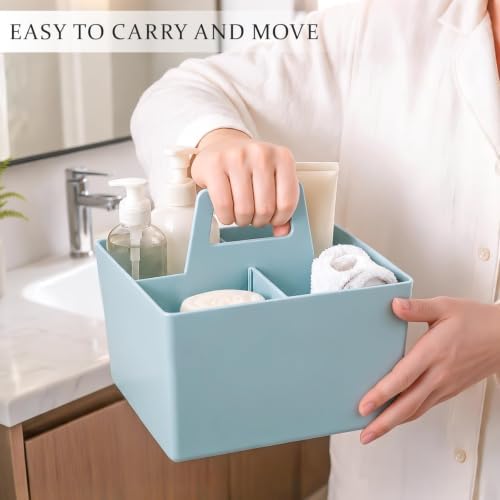 Multipurpose Caddy Organizer with Handle Plastic Desk Storage, Blue