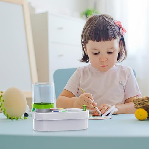 2026 Upgraded Paint Brush Cleaner Tool, Painting Station with Brush Washer for Kids, Acrylic Watercolor Paint Water Dispenser, Art Supplies Paintbrush Rinser for Artists (Green)