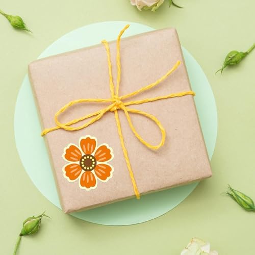 500Pcs Flowers Stickers Roll 1.2 Inch Floral Shape Waterproof Self-Adhesive Stickers Labels Decals for Gift Wrapping Greeting Cards Envelopes Invitations Party Supplies