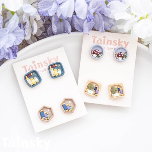 Tainsky Bookshelf Polymer Clay Cutters, 17 Shapes for Book Lover Earrings