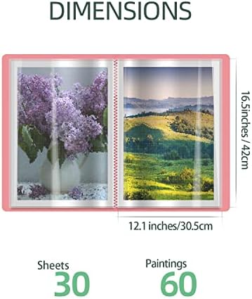 SXhyf A3 Diamond Painting Storage Book 16.5x12.1in for Display 60 Pages