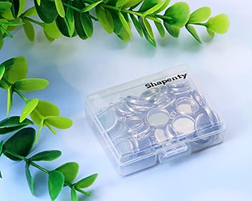 Shapenty Stainless Steel Round Bezel Blanks Pendant Trays for Earrings Bracelet Necklace Keychain DIY Craft Resin Glass Cabochon Jewelry Making Projects Christmas Gift Hanging Charms, 50PCS (10mm)