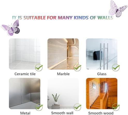SAOROPEB 3D Butterfly Wall Decor 48 Pcs Lavender Butterfly Decorations | 4 Styles 3 Sizes, Butterfly Birthday Decorations Butterfly Party Decorations Cake Decorations, Removable Stickers