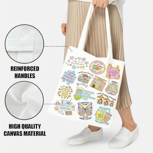 Canvas Tote Bag Gifts for Women Music Dance Sewing Lovers, Double-Sided Print Bags