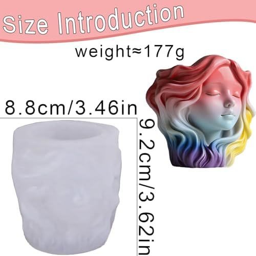 3D Face Resin Casting Molds, Head Planter Silicone Molds for Epoxy