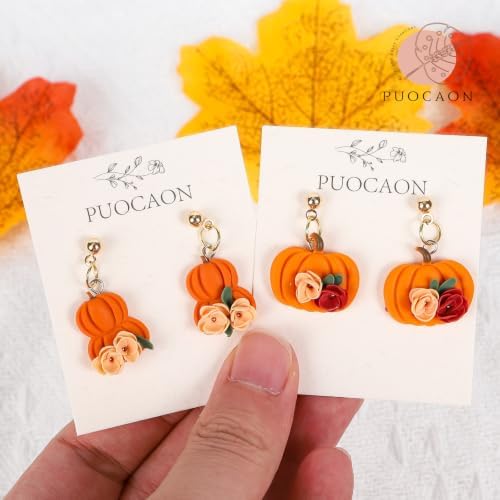 Puocaon Fall Pumpkin Polymer Clay Cutters for Jewelry Fox Earrings Making