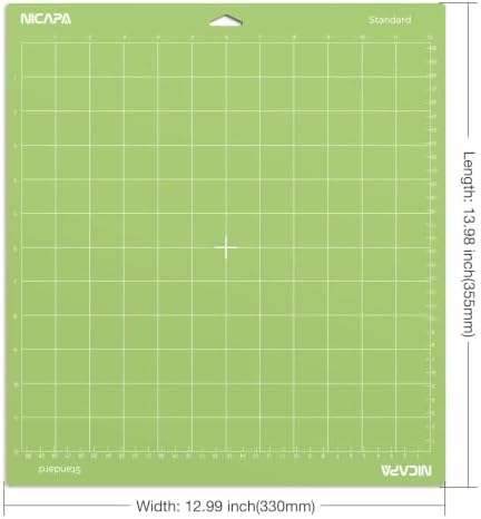 12x12 inch Standard Grip Cutting Mat for Cricut Maker 3/Maker/Explore 3/Air 2/Air/One (3 Pack) Standard Adhesive Sticky Green Quilting Replacement Cut Mats