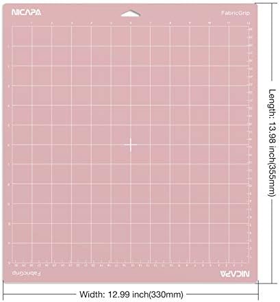 Fabric Grip Cutting Mat for Cricut Maker 3/Maker/Explore 3/Air 2/Air/One (12x12 inch,3 Pack) Fabric Adhesive Sticky Pink Quilting Replacement Cut Mats