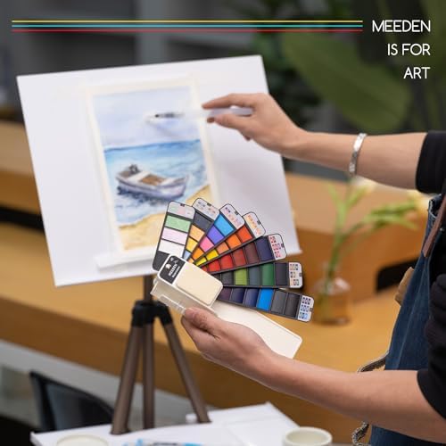 MEEDEN Travel Watercolor Paint Set: 42 Colors Water Color Paint Palette