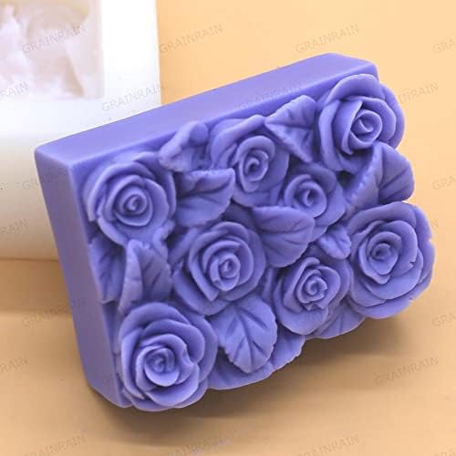 Silicone Soap Molds Kit l Soap Making Supplies l Moldes de Silicona para Resina l Candle Making Silicone Molds (Rose Flower 14204)
