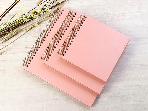potricher 10 x 10 Inch DIY Scrapbook Photo Album 80 Pages, Pink | Thick Kraft Paper Scrap Book Photo Albums, Memory Book for Wedding, Anniversary, Baby, Family, Travel, DIY Projects