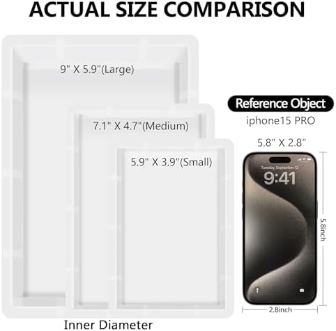 KISREL Large Rectangular Resin Molds, Epoxy Resin Casting Deep Silicone Mold, Large Molds for Flower Preservation, Deep Pour Molds for Furniture Decoration, DIY Wedding Bouquets, Valentine's Day Gifts