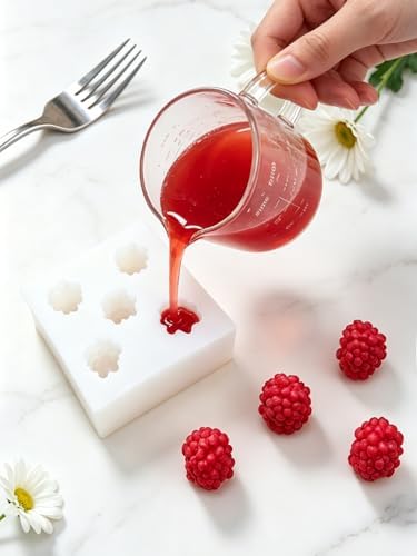 5 Cavity Raspberry Silicone Mold – 2PCS Big Raspberries Silicone Fruit Mold for Chocolate, Fondant, Candle, Resin & Cake Decor, 3D DIY Baking Tool for Parties & Gifts (Big Raspberry)