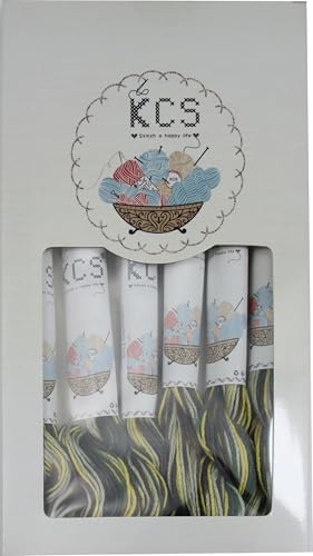 KCS Big skeins of 25 Meters Size 25 Color Variegated Cross Stitch Stranded Threads,6 skeins,4521