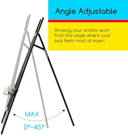 MEEDEN Display Easel Stand for Sign: Adjustable Wooden Stands for Painting - A Frame Art Easel for Canvas up to 60" for Artist Adults Drawing Picture Poster - Black