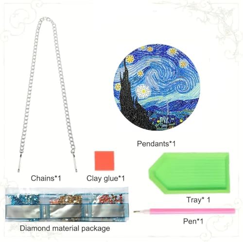 RYMILIE Hanging Diamond Art Kits for Adults Starry Night 8x8inch