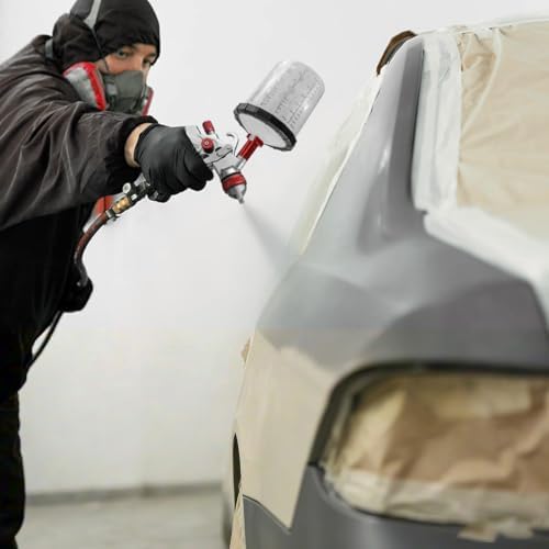 HVLP Spray Gun with 3 Nozzles & 10pcs 20oz Disposable Paint Cups for Auto