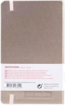 Talens Art Creation T9314-242M 454488 Talens Art Creation Sketchbook, Drawing Notebook, 5.1 x 8.3 inches (13 x 21 cm), Pink Champagne, Thickness 5.9 oz/yd², Fine Acid-Free Paper, 80 Sheets