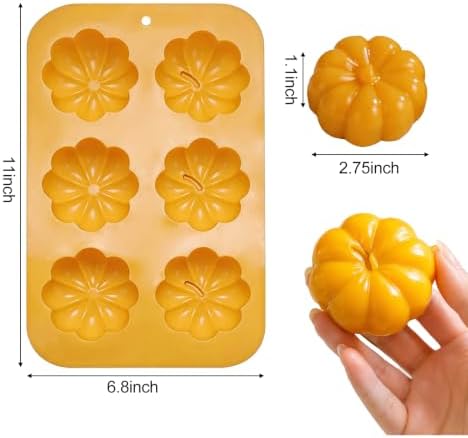 Fall Pumpkin Soap Molds, 2 Pack Thanksgiving Pumpkin Silicone Molds