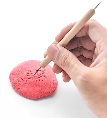 mollensiuer 5 Pcs Embossing Stylus Set with Different Size Wooden Ball Embossing Stylus Double End Tracing Dotting Tool