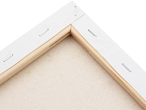NEXCOVER Stretched Canvas - 12 Pack 8x8 Inch, 5/8" Profile Thick Pinewood Frame, Blank White Painting Canvas for Acrylic Oil Tempera Gouache Paint, for Beginners Kids Students Artists DIY Craft/Decor