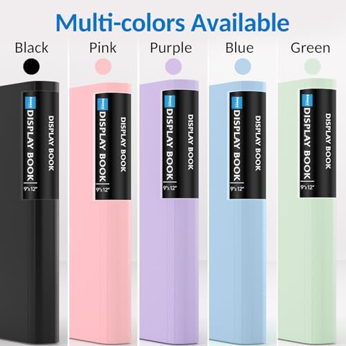 Sooez Art Portfolio 9"x12", 72 Pockets Large Portfolio Folder Display