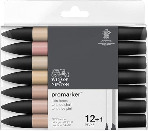 Winsor & Newton ProMarker Set, 12 Count, Skin Tones