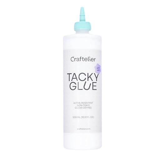 Craftelier - Tacky Glue | Extra Strong Multipurpose Liquid Glue for Scrapbooking and Other Craft Projects | Non-Toxic | Transparent, Flexible and Resistant Drying - Quantity 500 ml (16.90 Fl Oz)