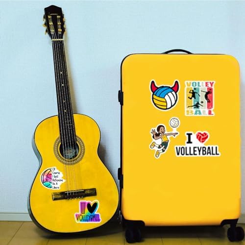 DothRayan Volleyball Stickers Pack, 100PCS Vinyl Waterproof Volleyball Sports Stickers for Water Bottle, Volleyball Sticker Gifts for Kids Teens Adult Team Players Coach