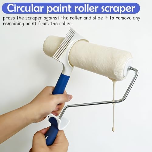 Paint Roller Kit 16PCS, 9&4 Inch Paint Roller with Adjustable 2-4FT Stainless Steel Extension Pole, Lint-Free Roller Covers, Paint Tray with 4 Liners, Roller Cleaner Tool, for Wall Ceiling Painting