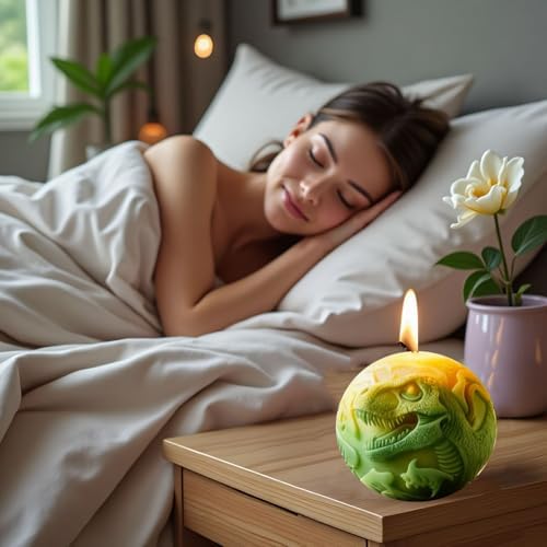 Konrisa Egg Shape 3D Dinosaur Resin Casting Mold for Candles Making, Silicone Candle Molds Aromatherapy Candles Handmade Wax Home Decoration