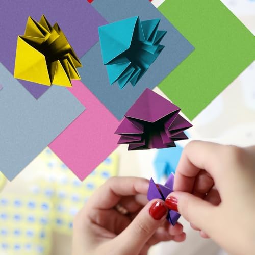 100 Sheets Square Origami Paper, 20 Colors 6" Craft Paper Sheets, Double Sided Colored Origami Paper for Beginners, Crafts (100)