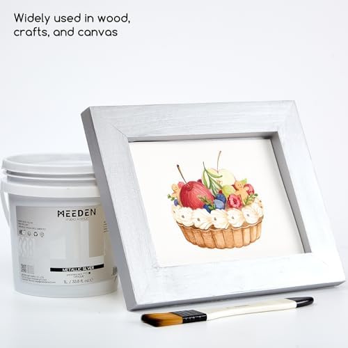 MEEDEN Metallic Silver Acrylic Paint: 1L /33.8oz Silver Paint Gloss Finish