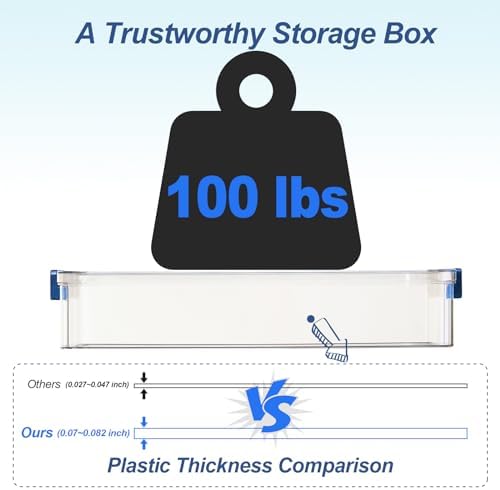 CATOOMUU 2-Pack 9x13 Clear Plastic Project Case Stackable Storage Box