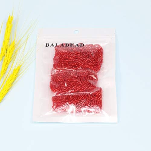 11/0 Glass Seed Beads Hanks (3 Meters, 6000pcs), 9 Meters String Red Silver Lined Strand Hanks
