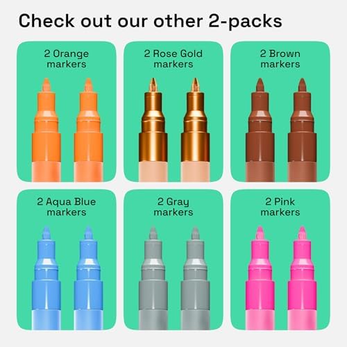 ARTISTRO Light Green Acrylic Paint Markers - 0.7mm Extra Fine-Tip - 2 Set