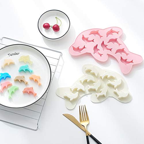 Craftdady Silicone Soap Mold 9 Cavities Dolphin Ocean Animal Moulds Trays, 2 Pack for Handmade Craft Biscuit Candy Chocolate Fondant Cake UV Resin Epoxy Resin Jewelry Making