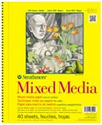 Strathmore 300 Series Mixed Media Paper Pad, Side Wire Bound, 5.5x8.5 inches, 40 Sheets (117lb/190g) - Artist Paper for Adults and Students - Watercolor, Gouache, Graphite, Ink, Pencil, Marker