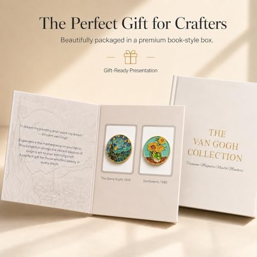 2 PCS Van Gogh Needle Minder Magnet Set for Cross Stitch & Needlepoint Art