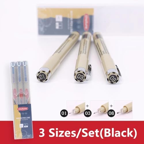 GETHPEN Micro Fineliner Pens, Waterproof Archival Black Ink, 3 Sizes