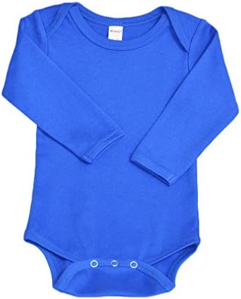 Monag Long Sleeve Baby Bodysuit, Long Sleeve Blank Solid Color Baby One-Piece, 100% Cotton Infant Bodysuit, Creeper