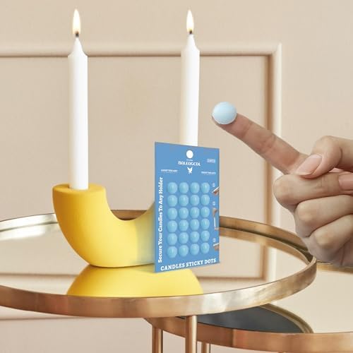 Candle Sticky Dots - Blue Wax Candle Adhesive Dots - Unscented Cire Adhesive for Secure Candle Placement - Easy Clean and Traceless Adhesive for DIY Projects - Pack of 24