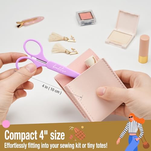 Beaditive High Precision Detail Scissors Set (2-Pc) Sharp, Fine Tips | Paper Cutting, Scrapbooking, Sewing, Crafting | Stainless Steel | Protective Cover (Pastel)